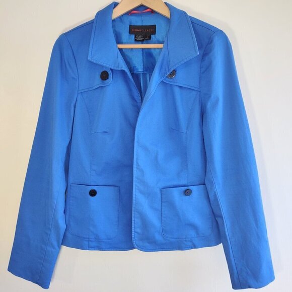 Nina McLemore Jackets & Blazers - Nina McLemore Crop Trench Jacket Lightweight Size 8 Royal Blue Sporty Polish
